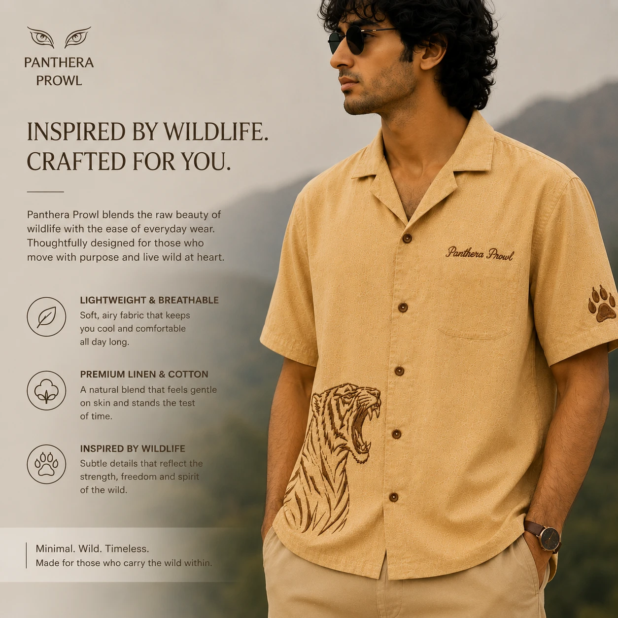 Roar of Ranthambore Shirt Feature Breakdown Infographic